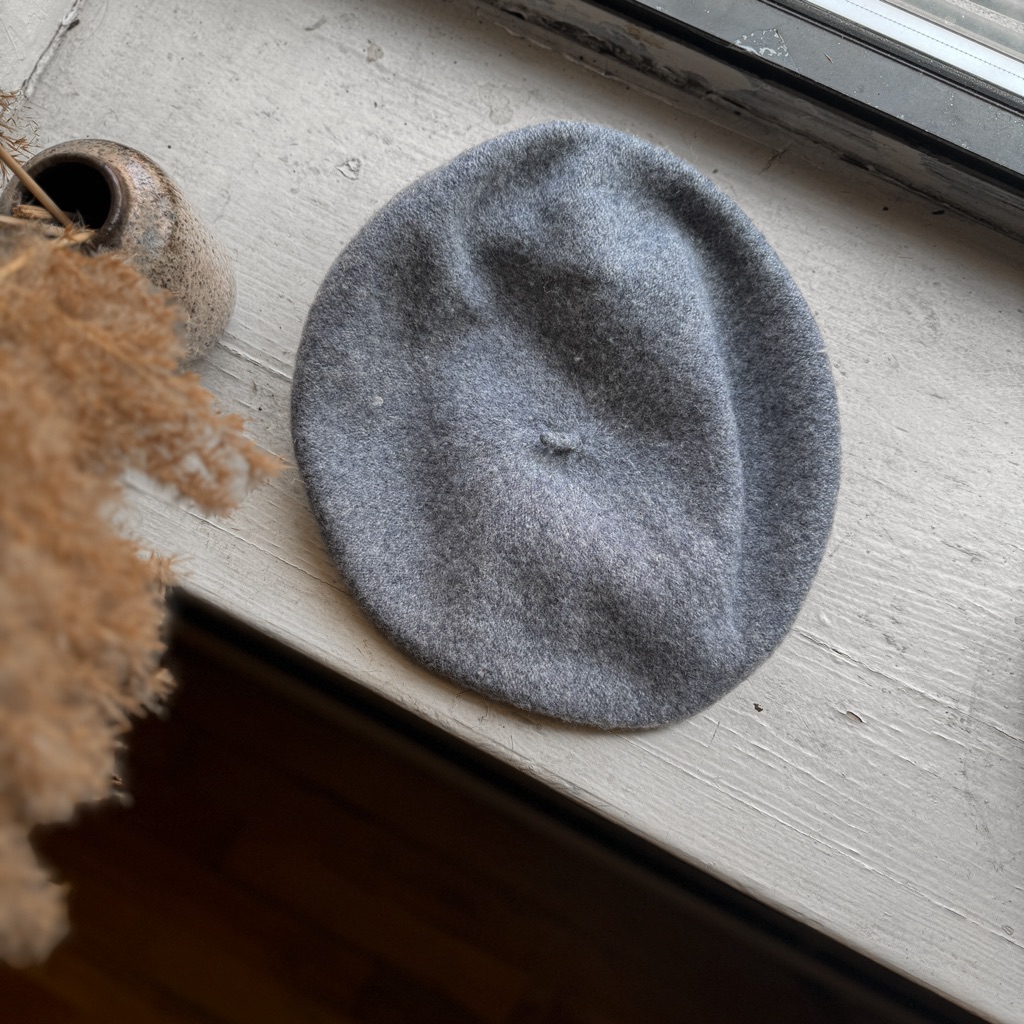 Gray Wool Beret